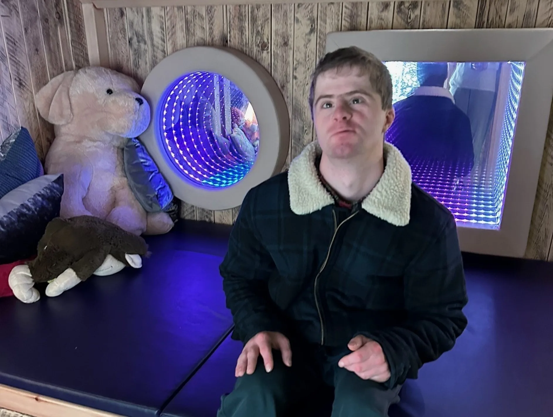 Man sitting in front of camera